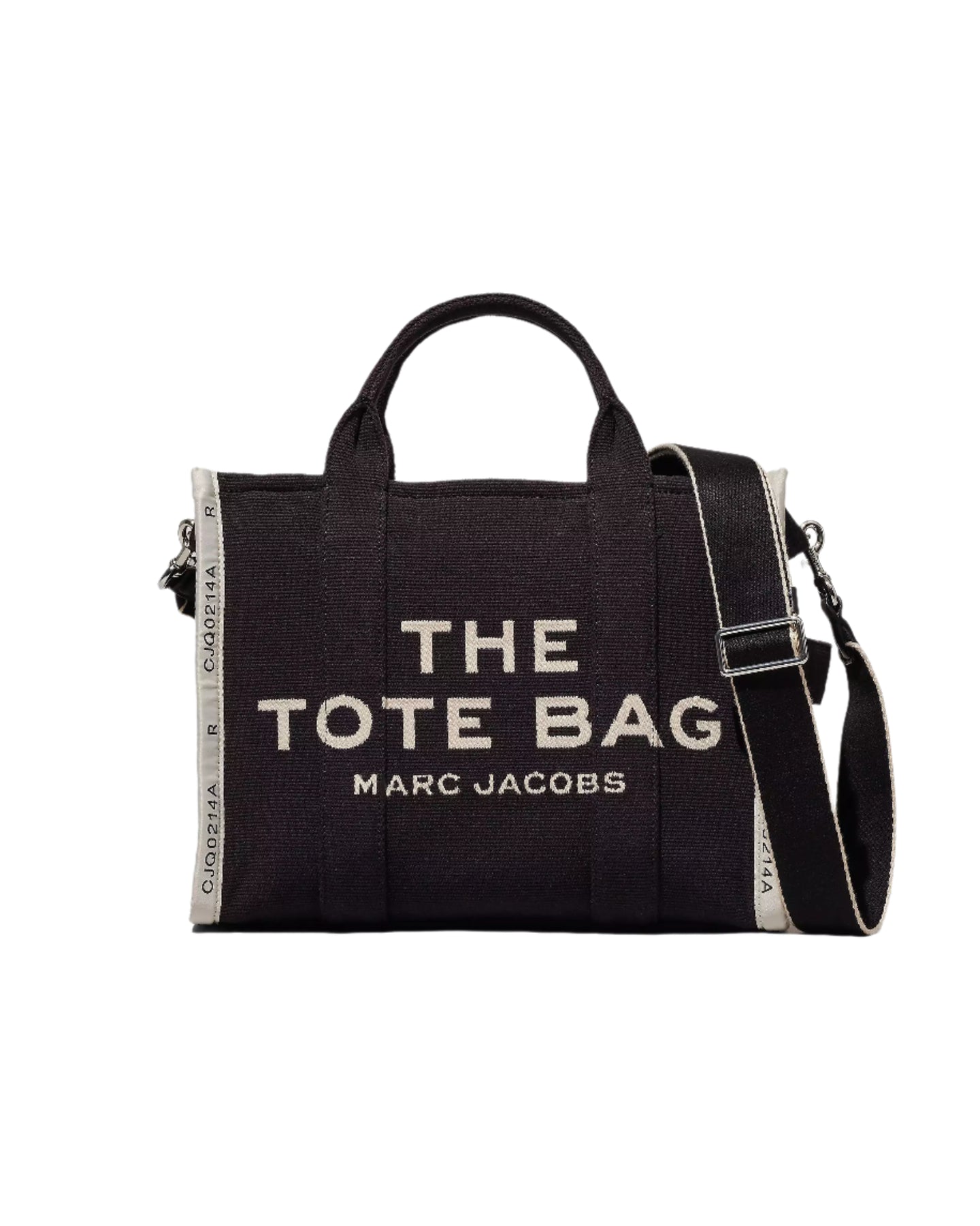 The Medium White Stripe Tote - Svart