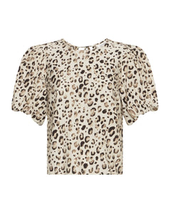 Alyona Vlora 2/4 Top Aop - Oatmeal Leo