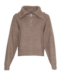 Gytta Zip Pullover - Walnut Melange
