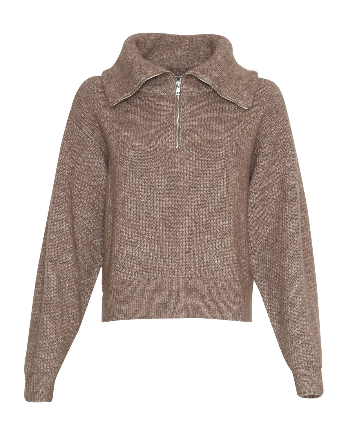 Gytta Zip Pullover - Walnut Melange