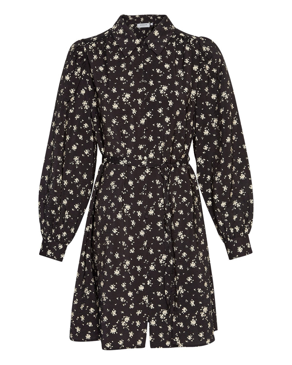 Nathasia Ladonna Shirt Dress Aop - Black Flower
