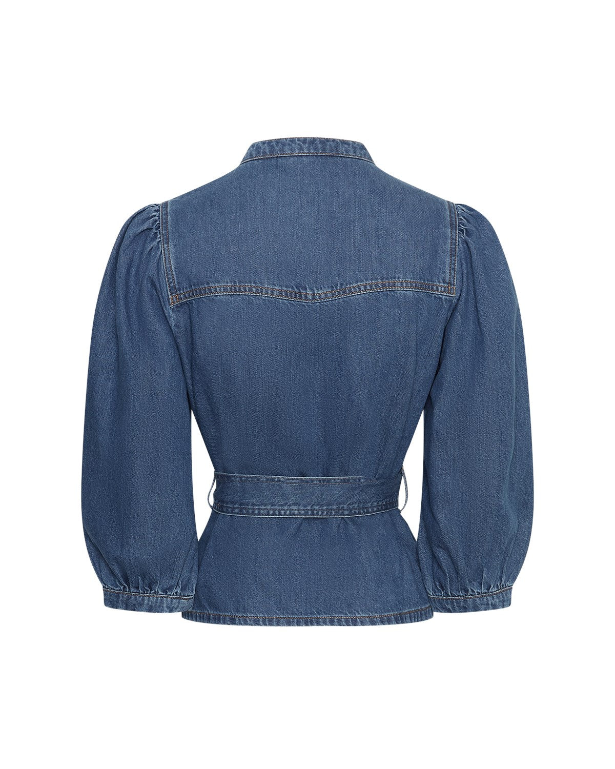 Rylan Elena 3/4-skjorta - Mid Blue Wash