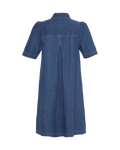 Shayla Ss Shirt Dress - Mid Blue Wash