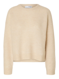 Sia Ras Ls Knit New O-Neck - Birch Melange