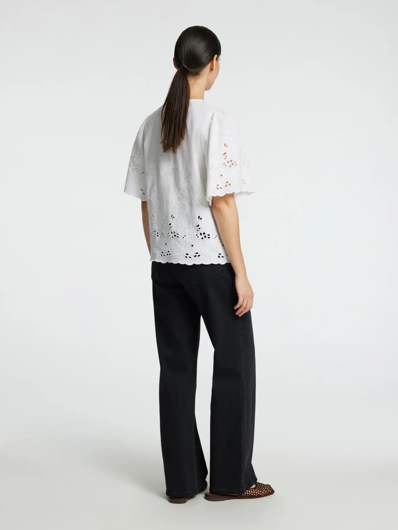 Dahlia Ss Broderi Blus Noos - Bright White