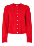 Yaselena Ls Knit Cardigan - Röd