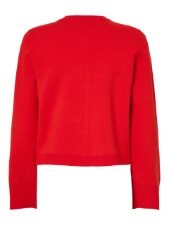 Yaselena Ls Knit Cardigan - Fiery Red