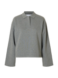 Ari Gia Ls Polo Sweat - Medium Grey Melange