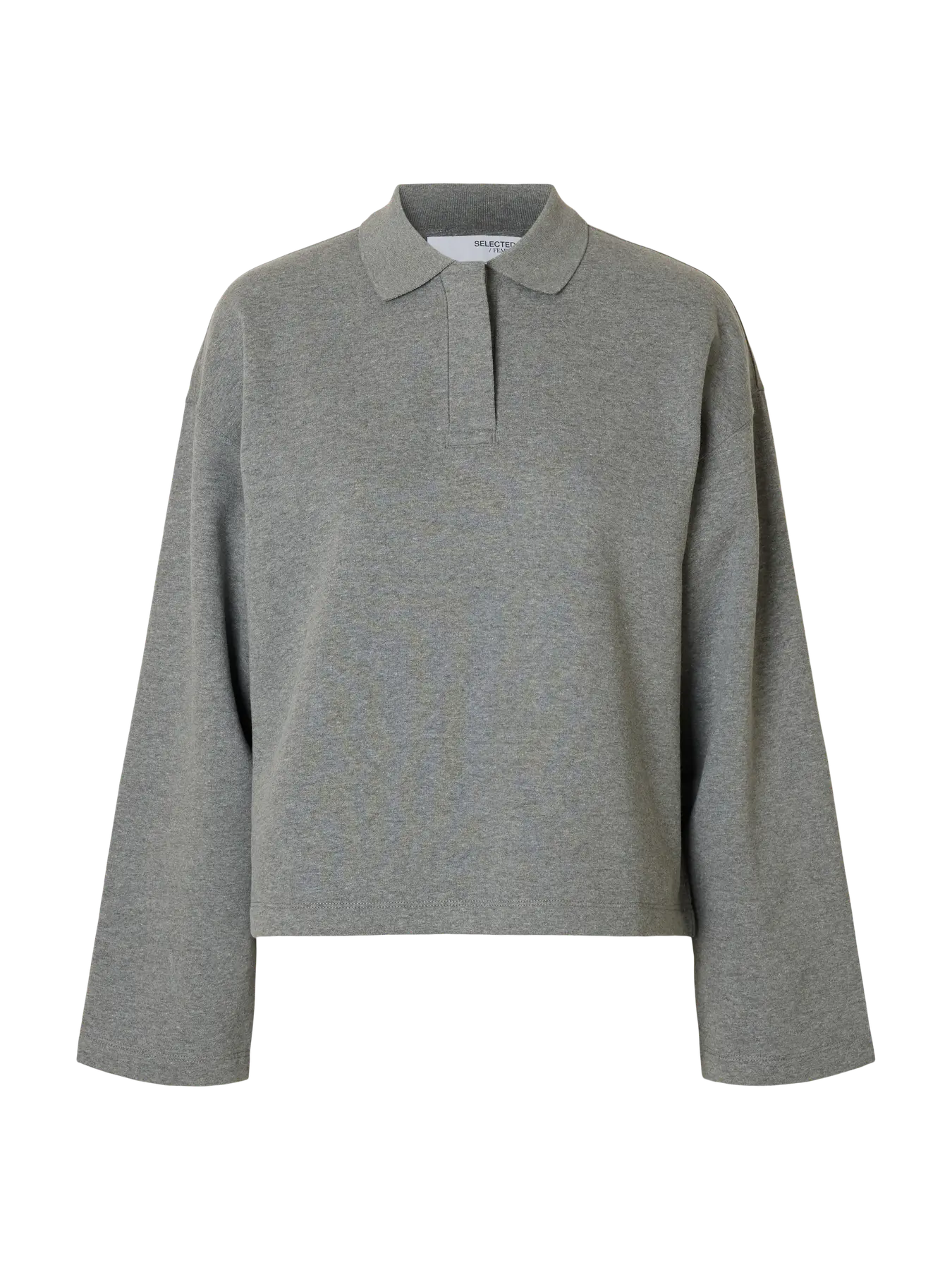Ari Gia Ls Polo Sweat - Medium Grey Melange