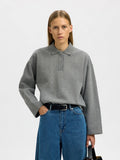 Ari Gia Ls Polo Sweat - Medium Grey Melange