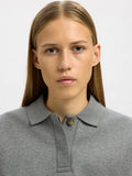 Ari Gia Ls Polo Sweat - Medium Grey Melange
