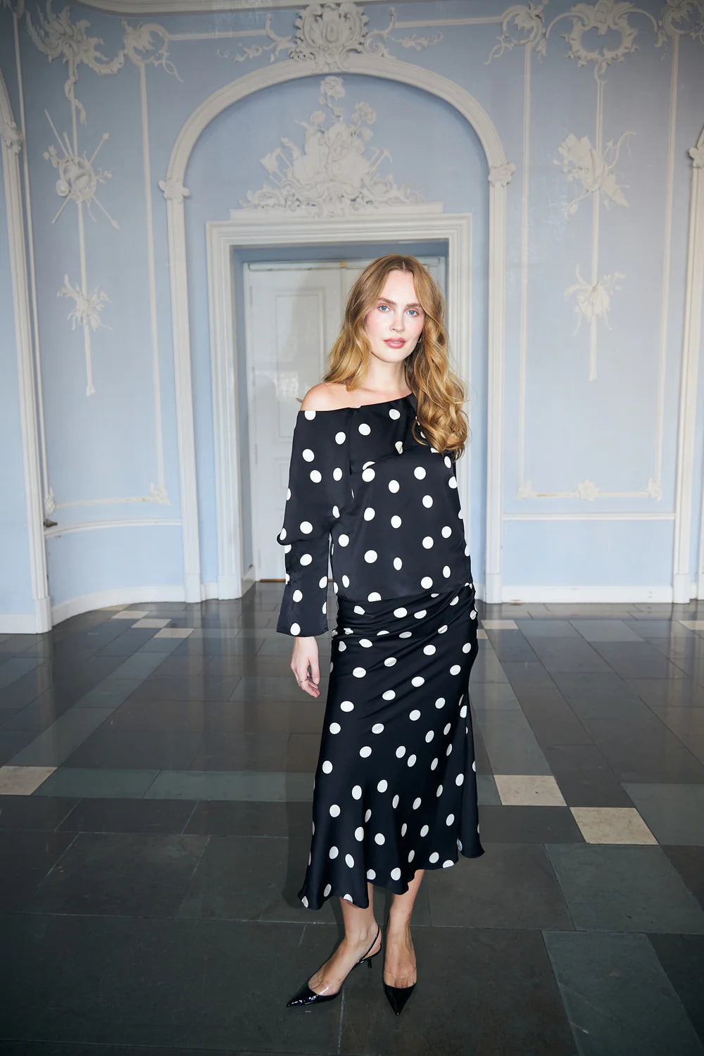 Maiden Skirt - Svart/Vit Prickig