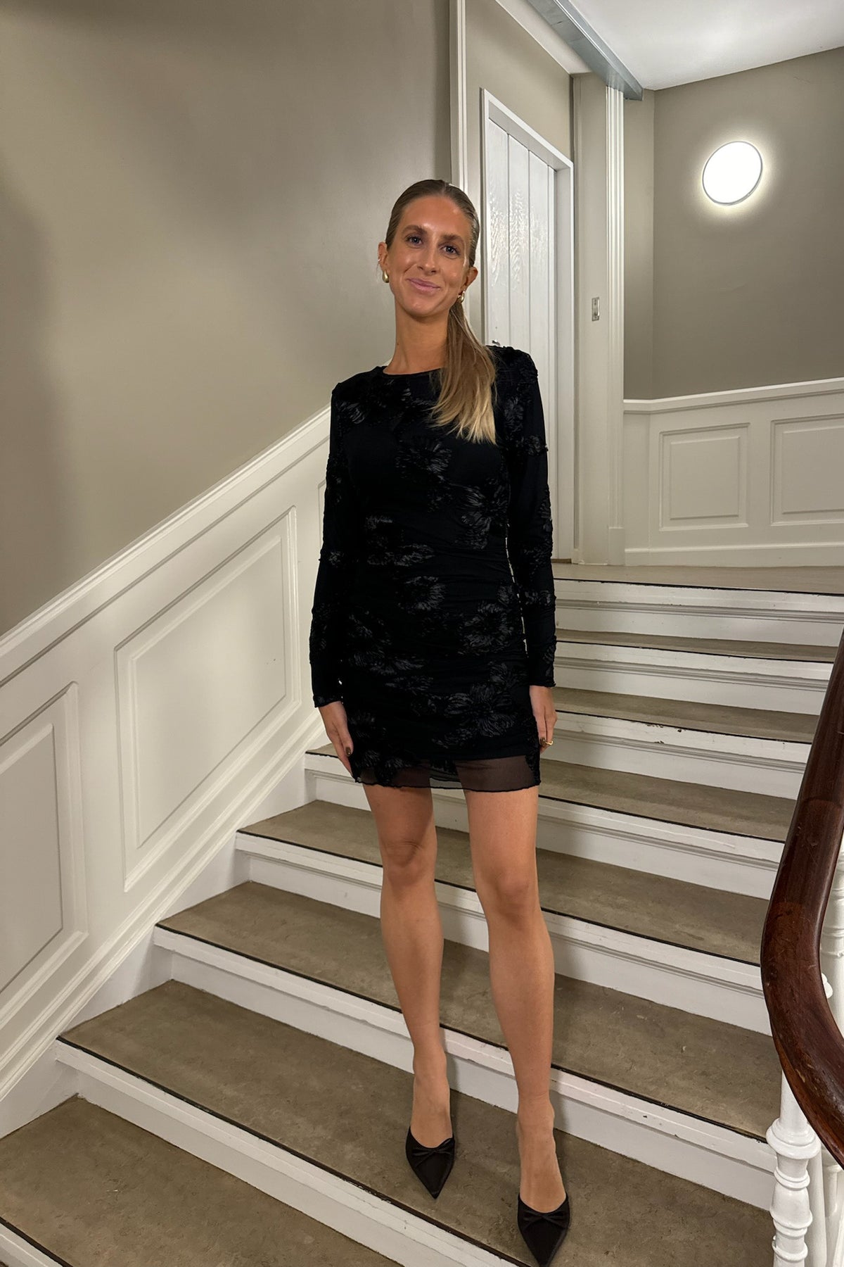 Majaic Mesh Dress - Black Flower