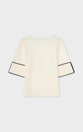 Malia Contrast Top - Ecru/Black