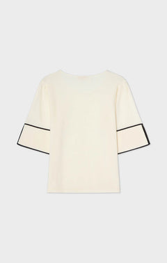 Malia Contast Top - Ecru/Black