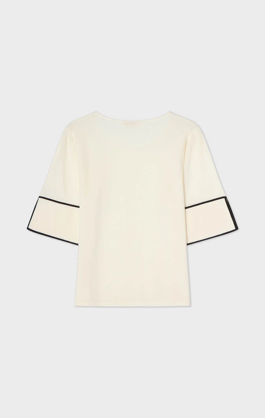 Malia Contrast Top - Ecru/Black