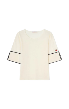 Malia Contast Top - Ecru/Black