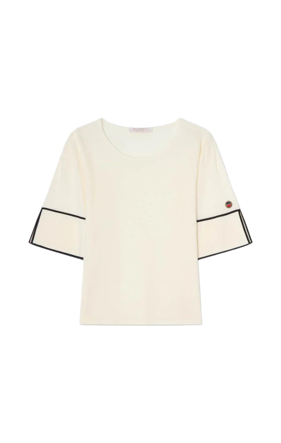 Malia Contrast Top - Ecru/Black