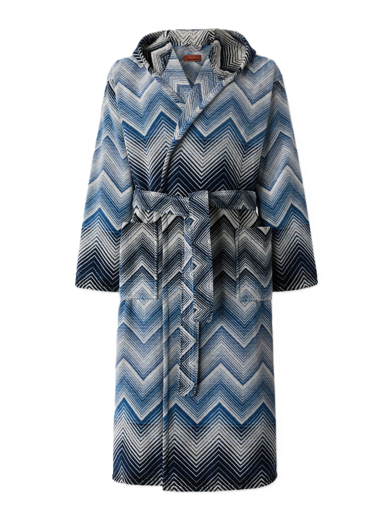 Marea Hooded Bathrobe - Blå/Vit