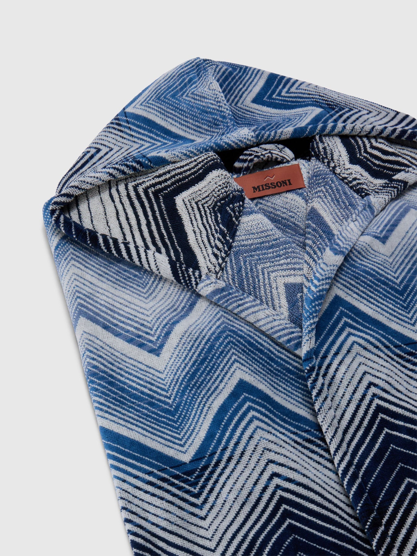 Marea Hooded Bathrobe - Blå/Vit