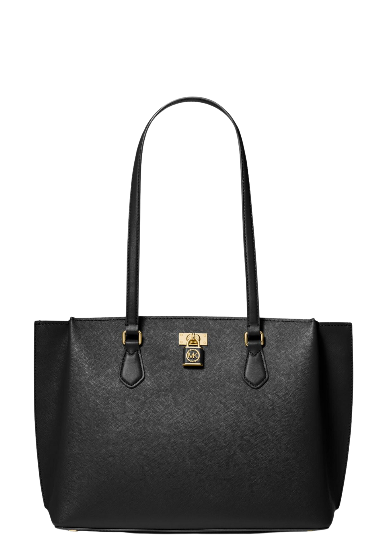 Ruby Large Saffiano Leather Tote Bag - Black/Gold