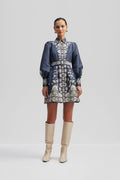 Mathilde Belted Printed Mini Dress - Tile