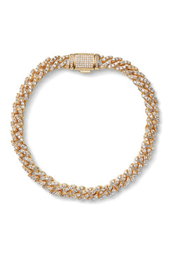 Micro Mexican Chain Bracelet - Clear Gold