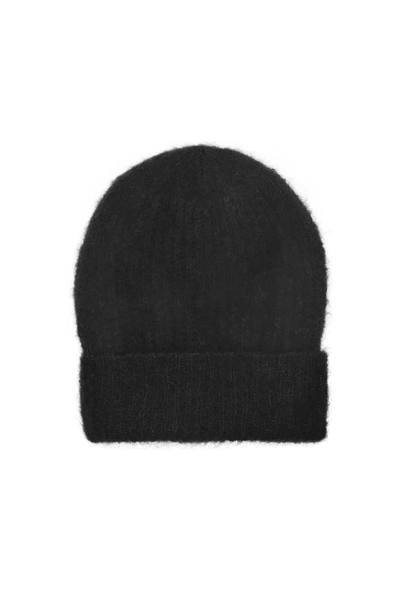 Mila Mohair Beanie - Svart