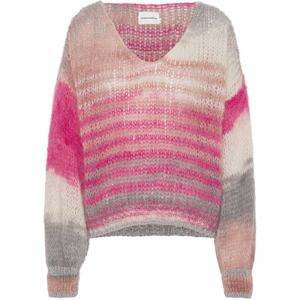 Milana Ls Mohair Knit Dream - Multi Striped Pink