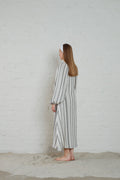Milla Striped Gauze - Ecru/Black
