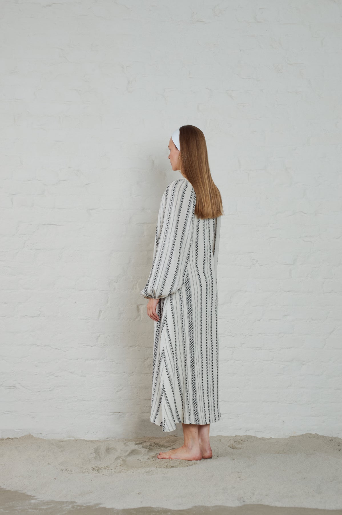 Milla Striped Gauze - Ecru/Black