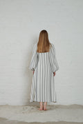 Milla Striped Gauze - Ecru/Black