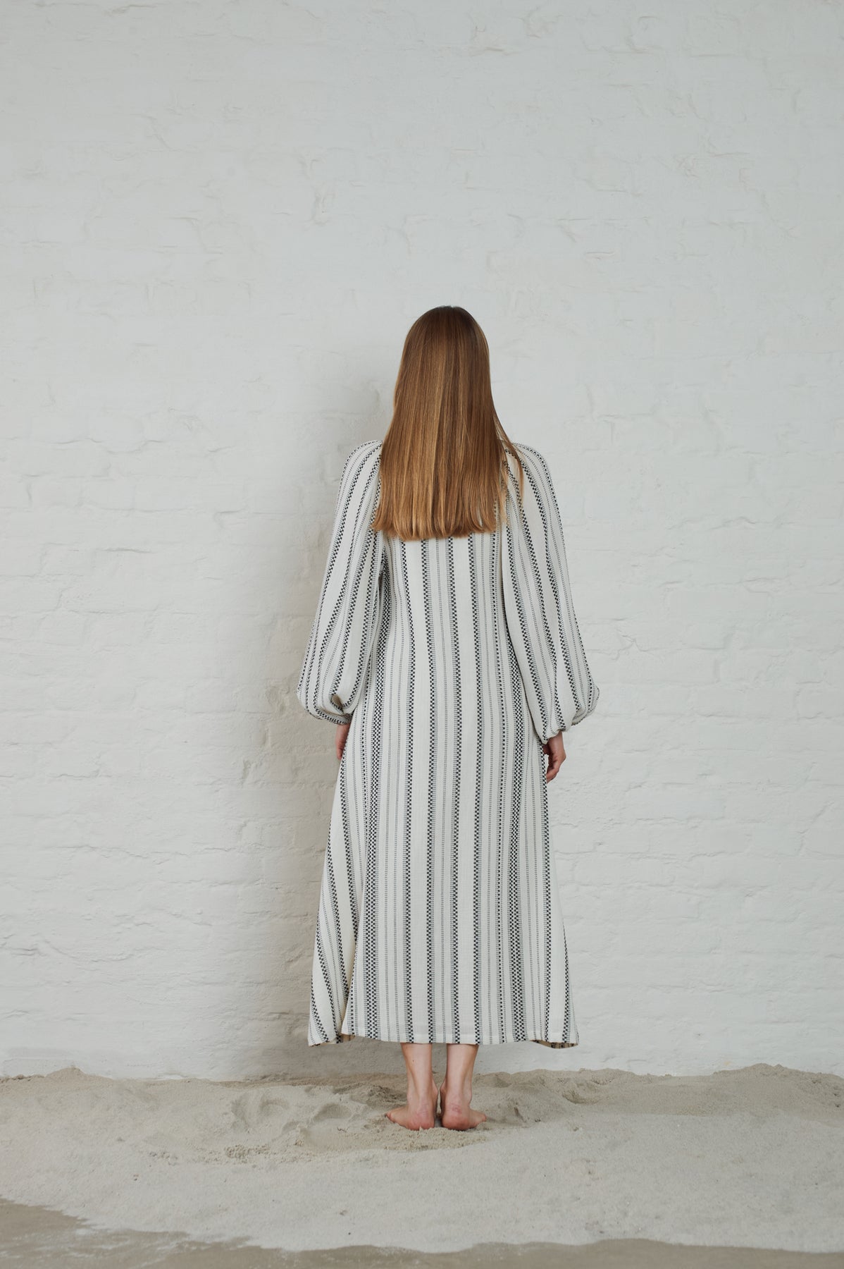 Milla Striped Gauze - Ecru/Black