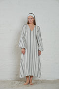 Milla Striped Gauze - Ecru/Black
