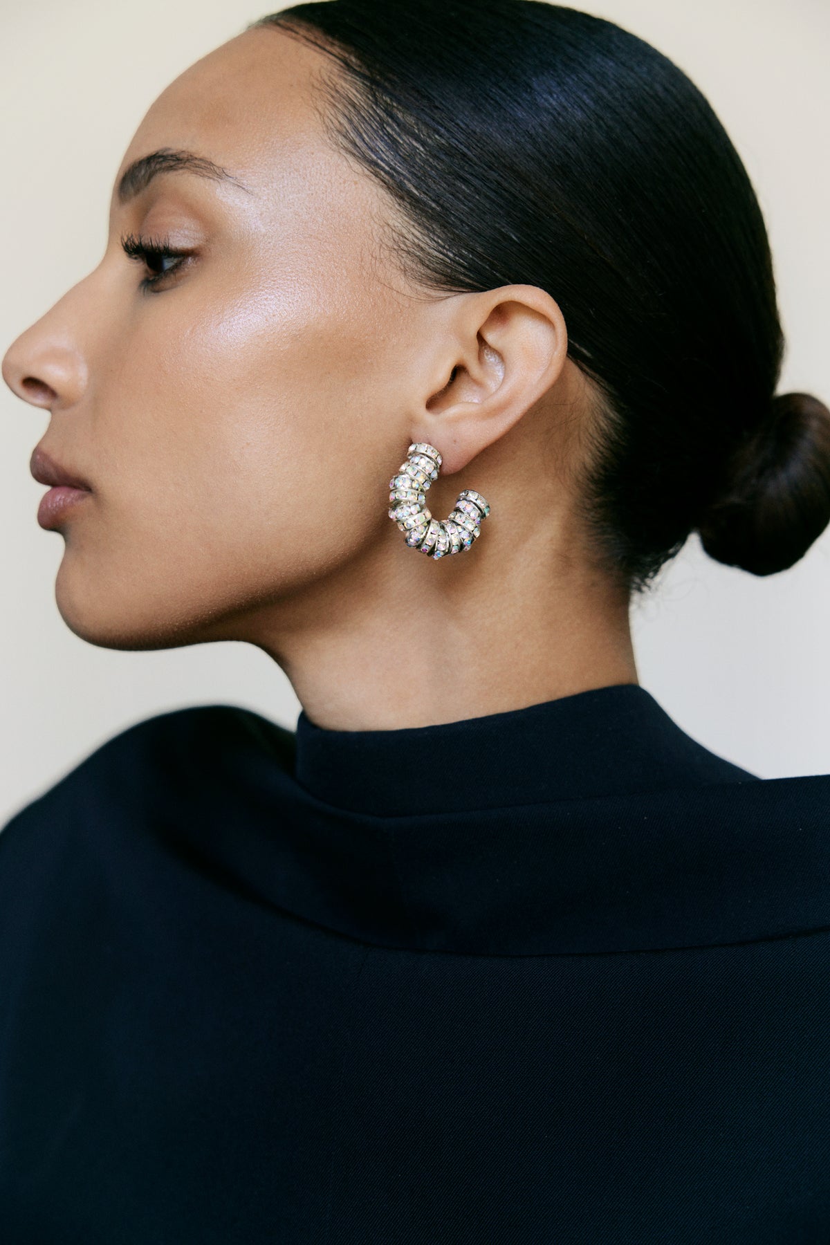 Mini Diamond Hoops - Silver