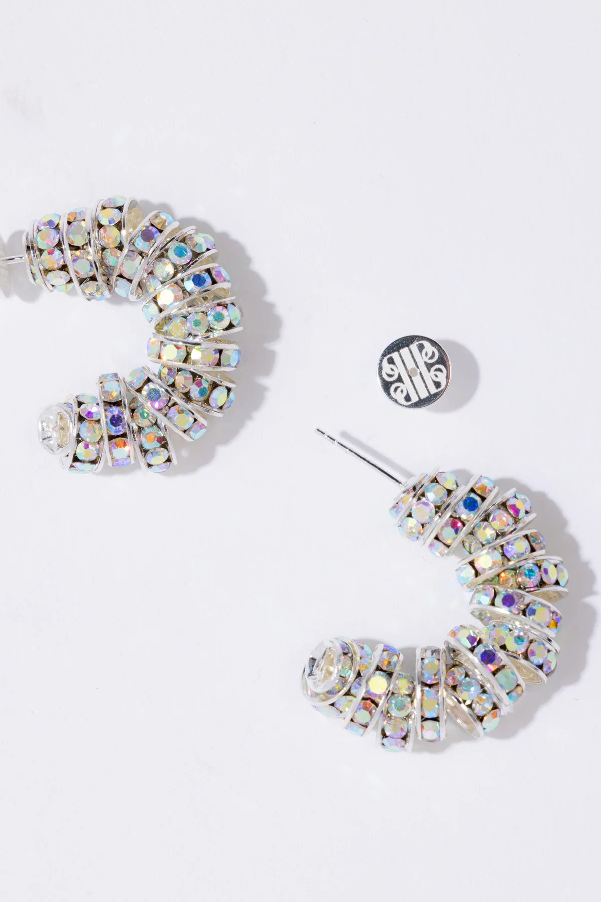 Mini Diamond Hoops - Silver