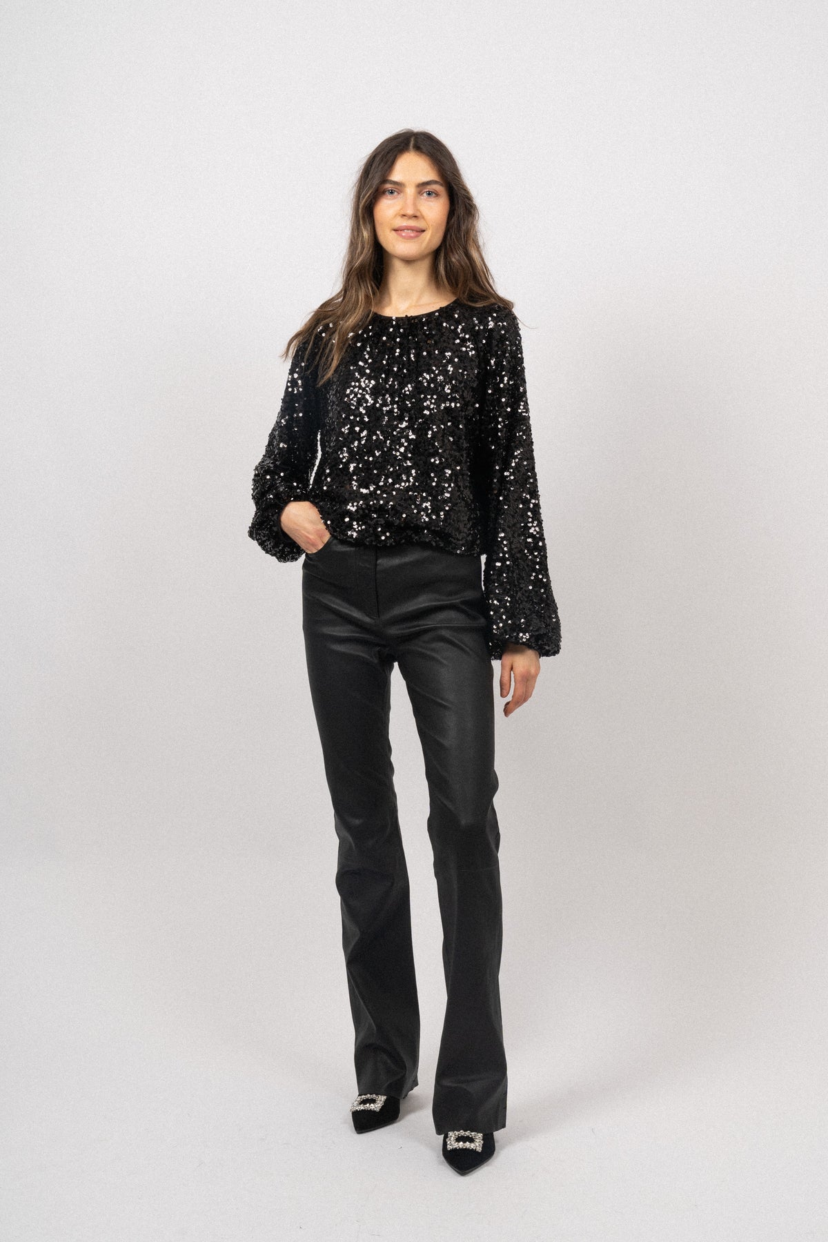 Sif Sequins Blouse - Black