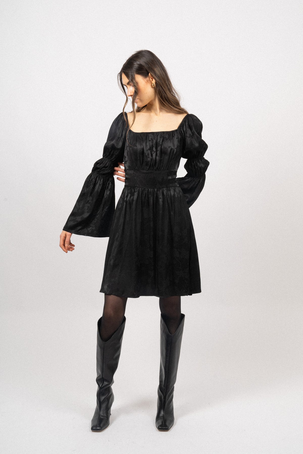 Frig Jacquard Dress - Black