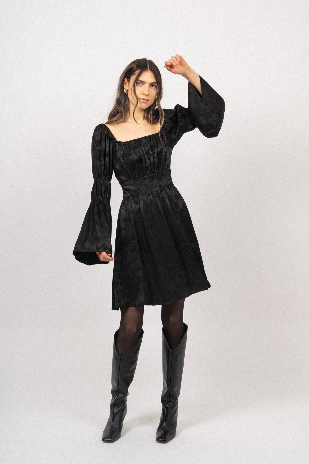 Frig Jacquard Dress - Black