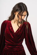 Jade Velvet Dress - Red