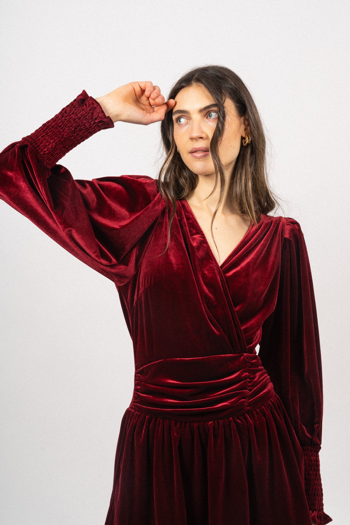 Jade Velvet Dress - Red