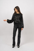 Sif Sequins Blouse - Black