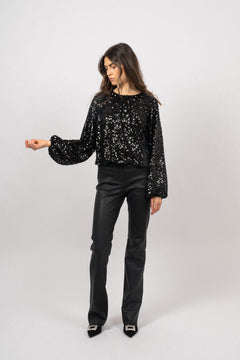 Sif Sequins Blouse - Black