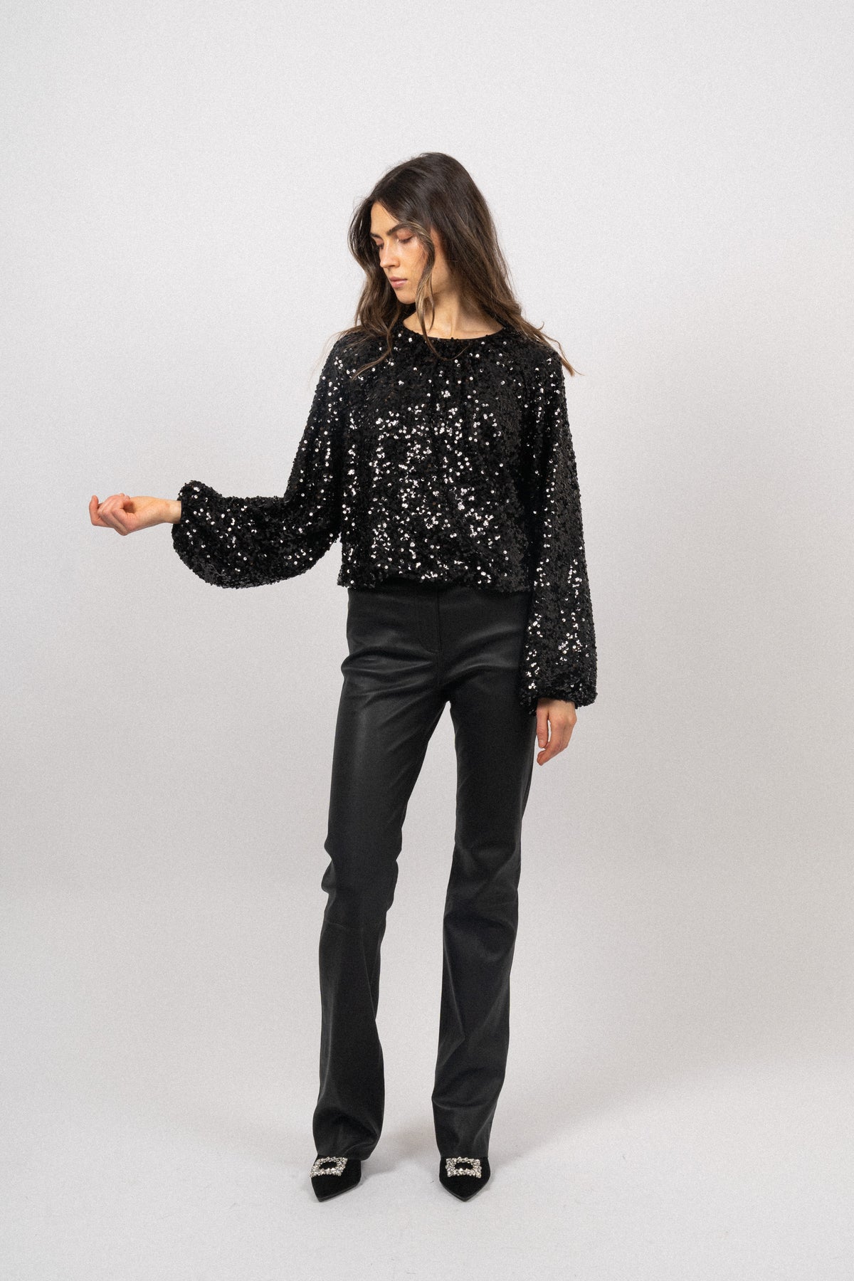 Sif Sequins Blouse - Black