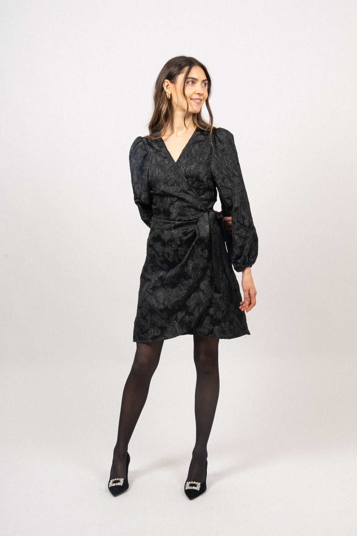 Nanna Brocade Dress - Black