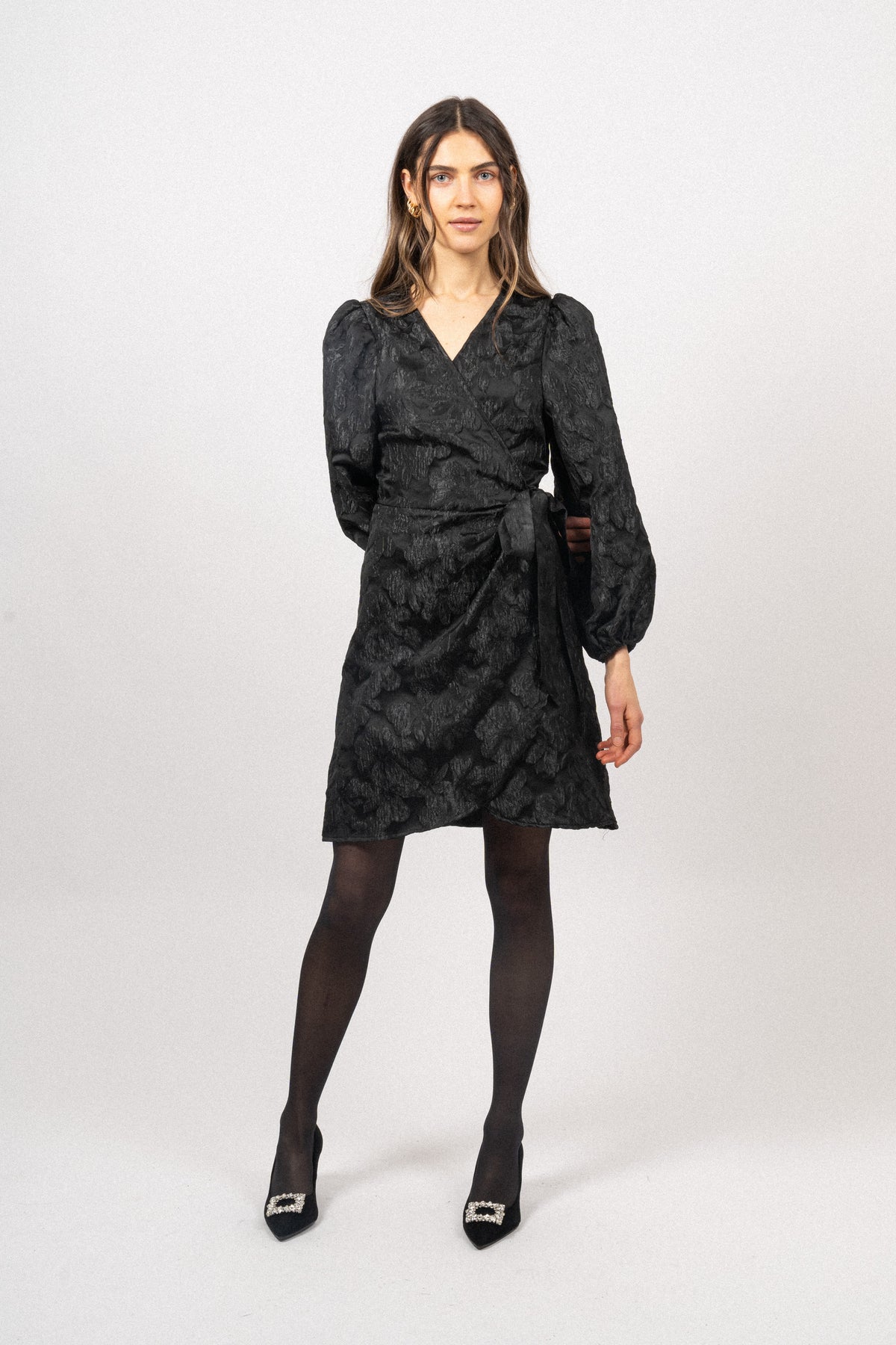 Nanna Brocade Dress - Black