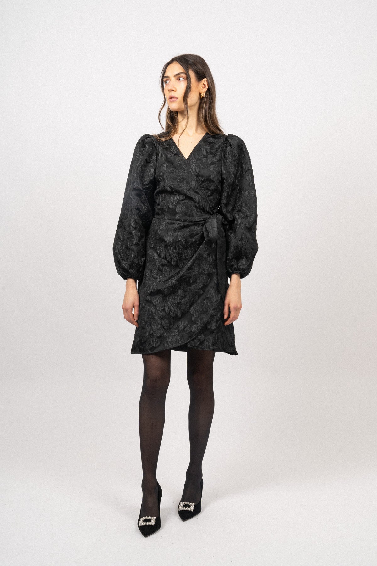 Nanna Brocade Dress - Black