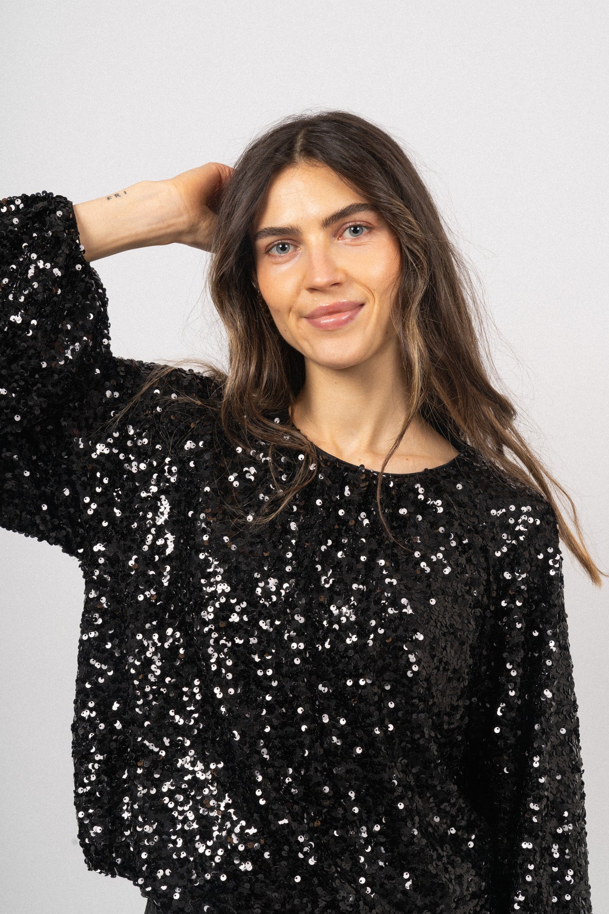 Sif Sequins Blouse - Black