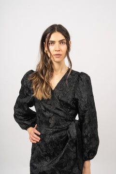 Nanna Brocade Dress - Black
