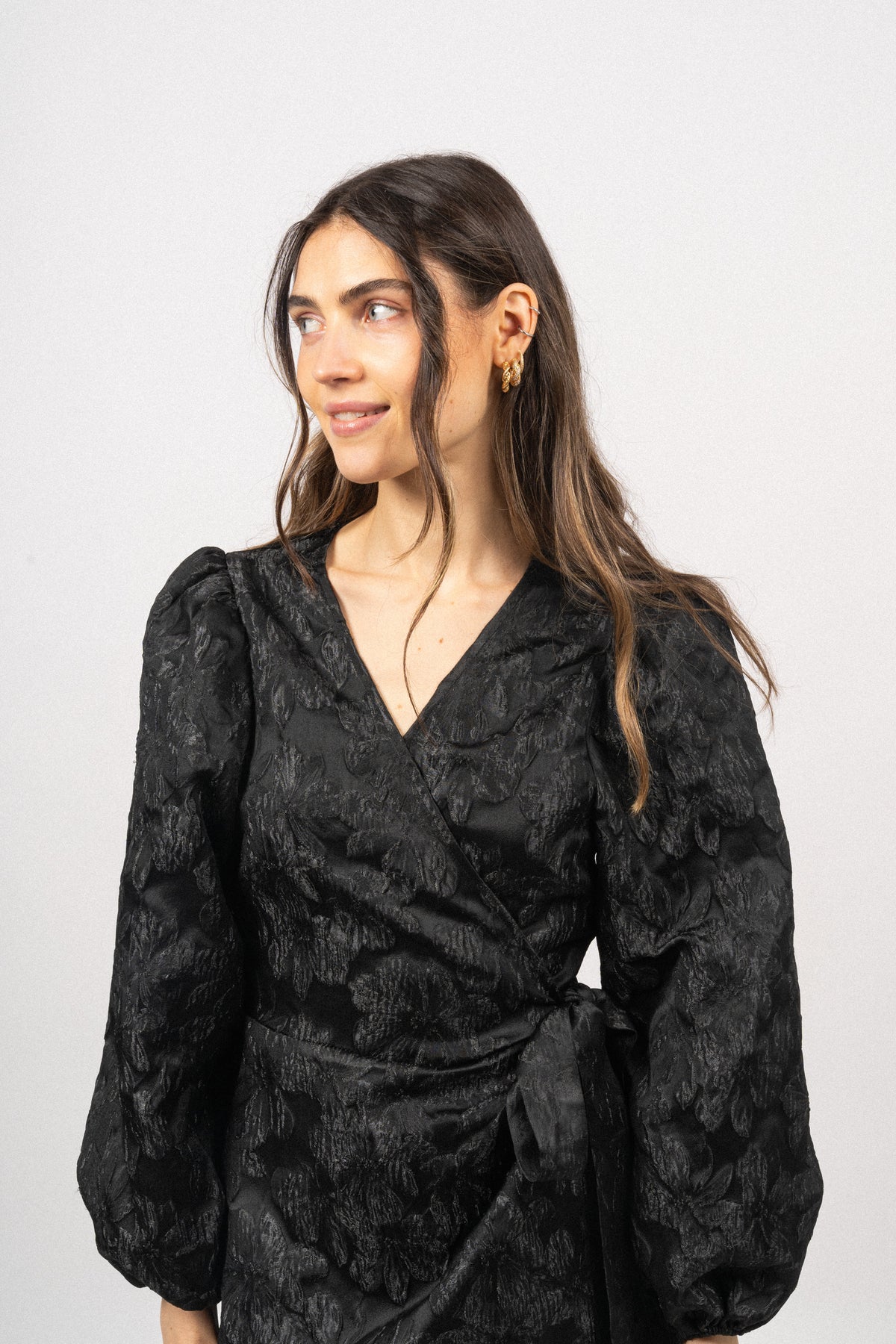 Nanna Brocade Dress - Black